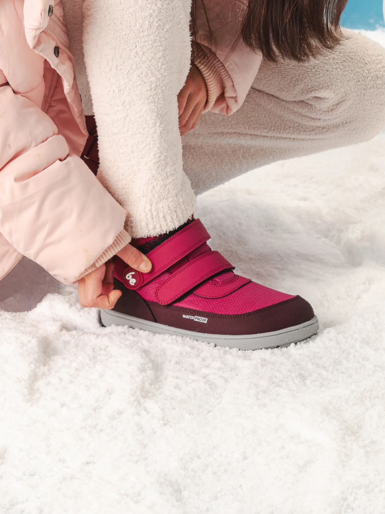 Детские босоногие ботинки Be Lenka Zippu Junior - ягодный и серый, фото 2